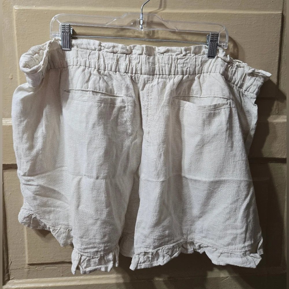 Time & Tru Linen Blend Ruffle Loose Fit Beige NWT Size: XXXL (22)